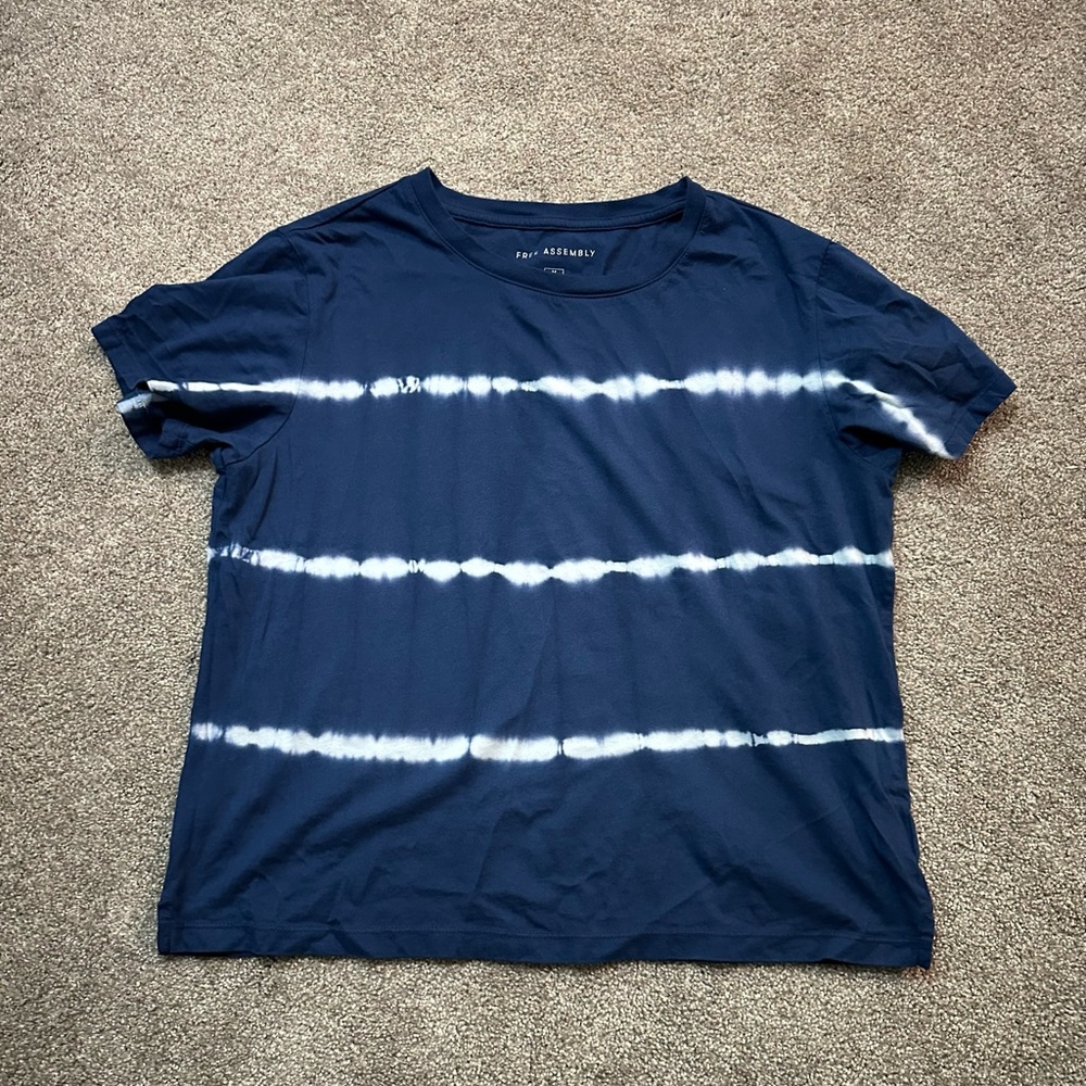 Blue and White Tie-Dye Short Sleeve Tee